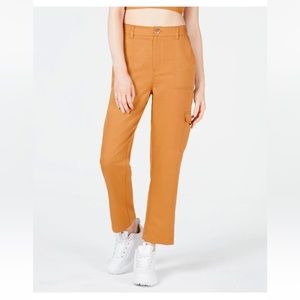 J.O.A. High Rise Orange Cargo Pants S